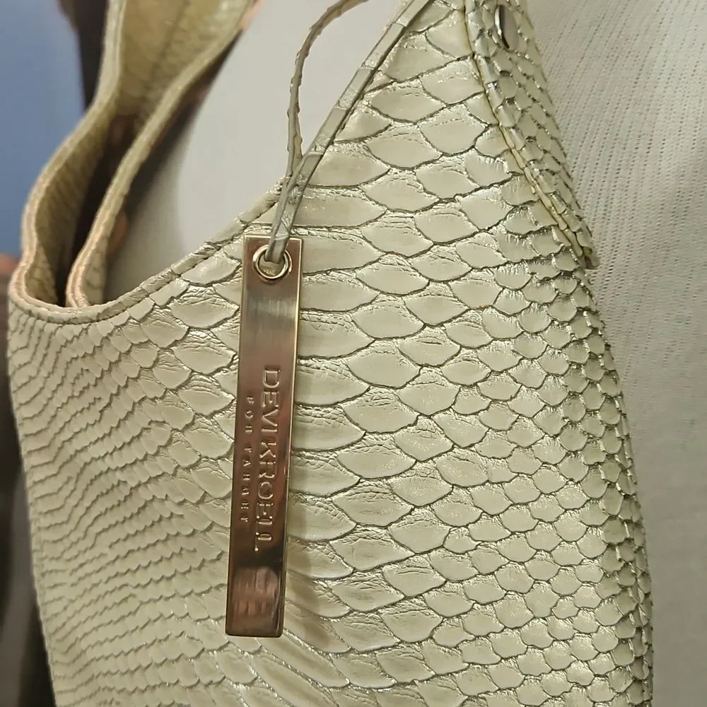 Devi Kroell for Target Metallic Gold Faux Snakeskin Hobo Women's Bag Purse